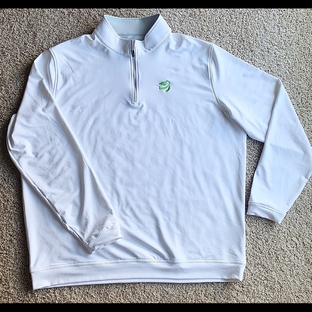Peter Millar White Quarter Zip Pull Over